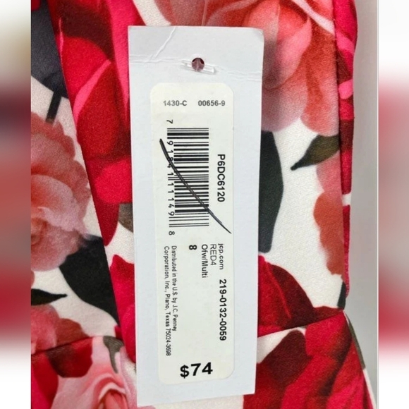 Brand New Floral Sleeveless Dress - Red and Pink Size 8 - Picture 8 of 12